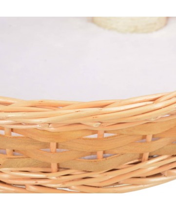 Albero per Gatti con Tiragraffi in Legno di Salice Naturale