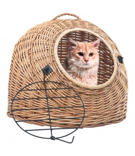Trasportino per Gatti 45x35x35 cm in Salice Naturale