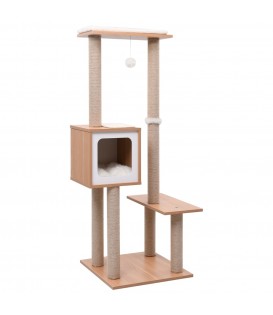 Albero per Gatti con Tappeto Tiragraffi in Sisal 129 cm