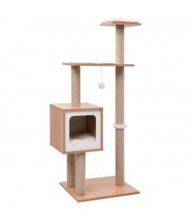 Albero per Gatti con Tappeto Tiragraffi in Sisal 123 cm