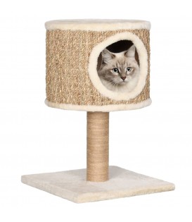 Albero per Gatti con Casetta e Palo Tiragraffi 52 cm in Giunco