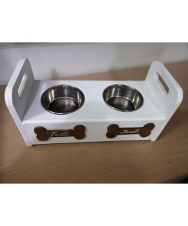 Porta ciotole personalizzabili artigianali in legno 